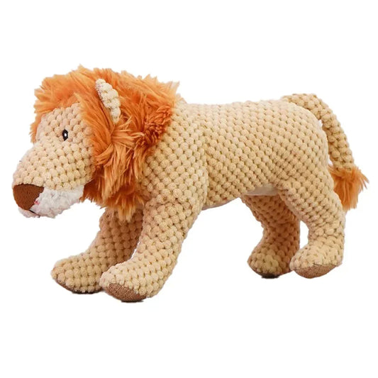 Squeaky Plush Dog Toys NZ | Durable Chew Toys for Medium & Large Dogs – Lion & Dinosaur Shapes – PawNest