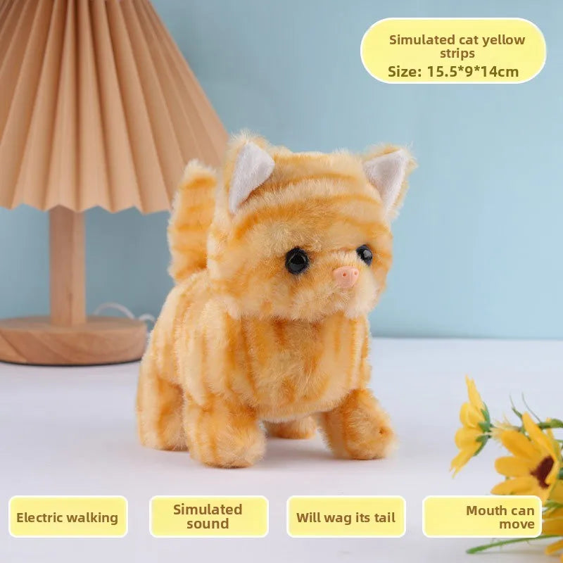 Electric Walking Plush Cat Toy – Interactive Moving Pet Toy NZ | PawNest