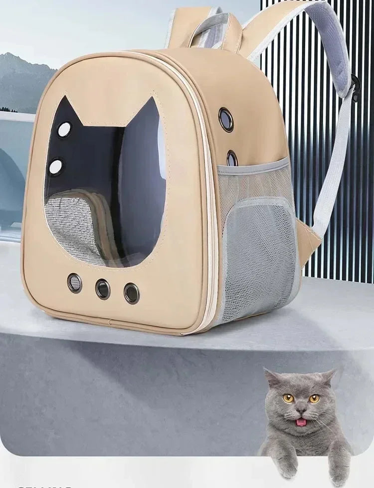 Transparent Pet Carrier Backpack NZ | PU Portable Travel Bag for Cats & Small Dogs – PawNest