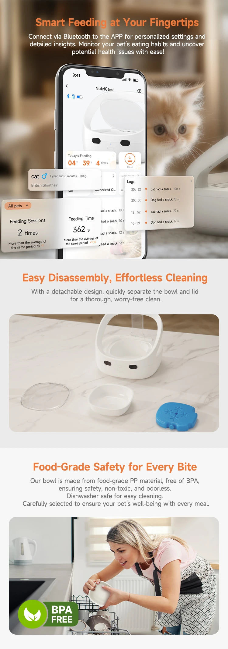 Smart Pet Feeder with Chip Recognition NZ | Anti-Snatch Food Dispenser for Cats & Dogs – PawNest