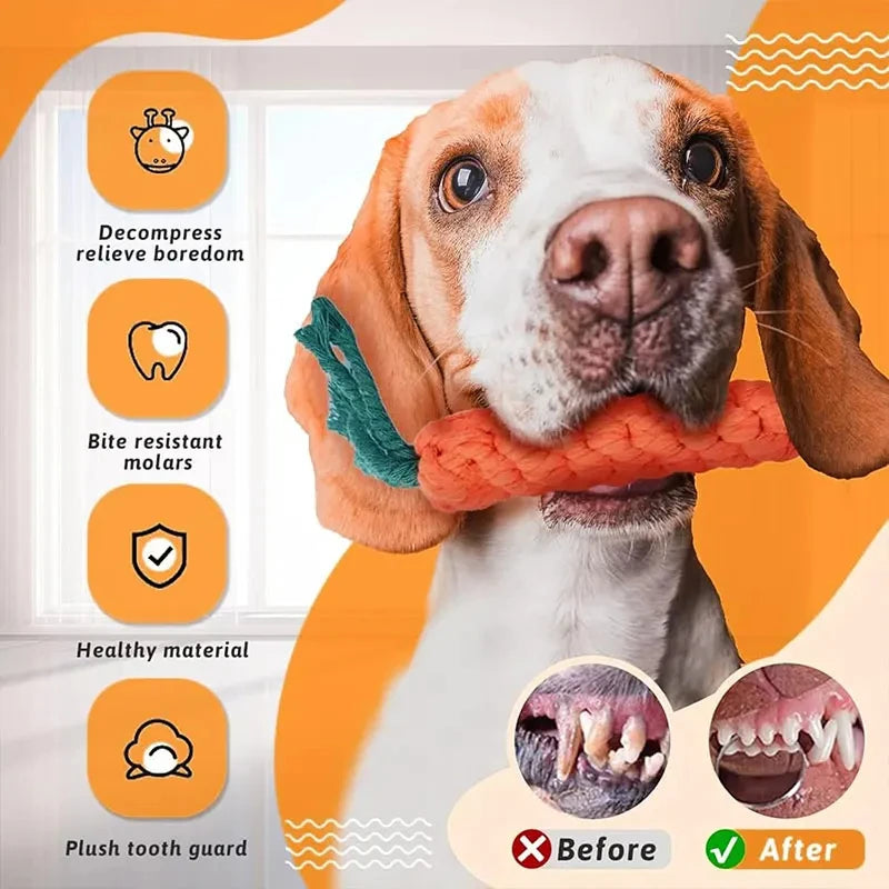 Cartoon Animal Dog Chew Toys NZ | Durable Braided Bite-Resistant Puppy Molar Cleaner – PawNestotton Rope Toy
