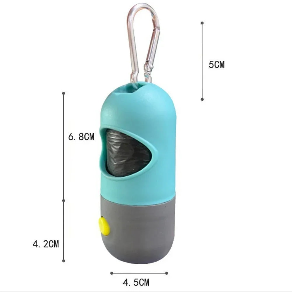 LED Light Dog Poop Bag Dispenser + Degradable Waste Bags
