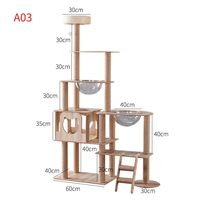 Large Indoor Cat Tree NZ | Tall Multi-Level Tower with Claw Grinding & Scratching Posts – PawNest