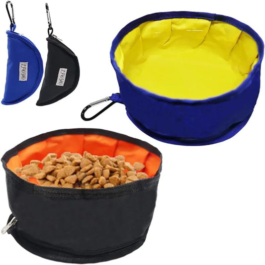Portable Collapsible Pet Water & Food Feeder Bowl – Outdoor Use