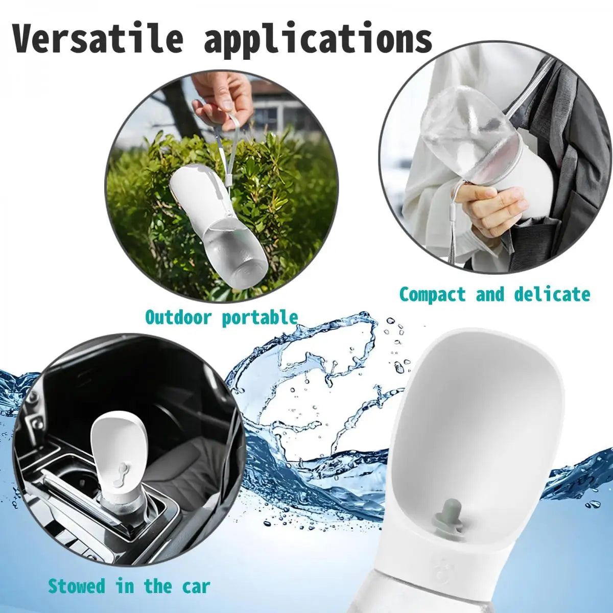 300ml Portable Dog Water Bottle – Leakproof Pet Travel Feeder