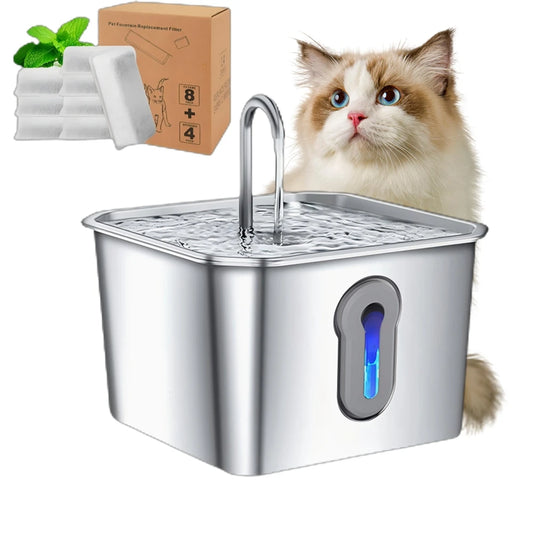 4L Stainless Steel Pet Water Fountain NZ | Ultra-Quiet Automatic Dispenser for Cats & Dogs – PawNest