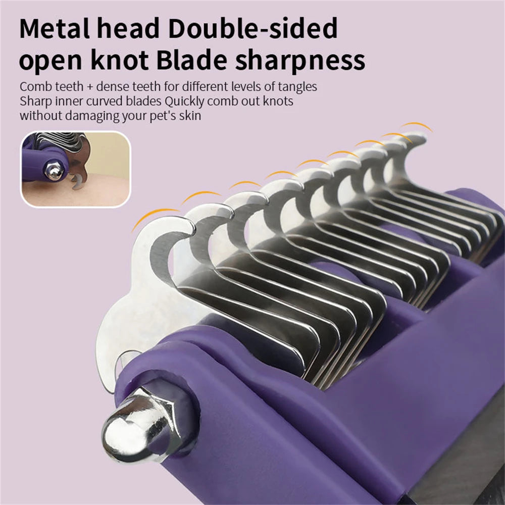 Dog Grooming Brush & Dematting Comb – Undercoat Rake for Thick Hair Cats & Dogs | Pet Hair Removal Tool | PawNest NZ