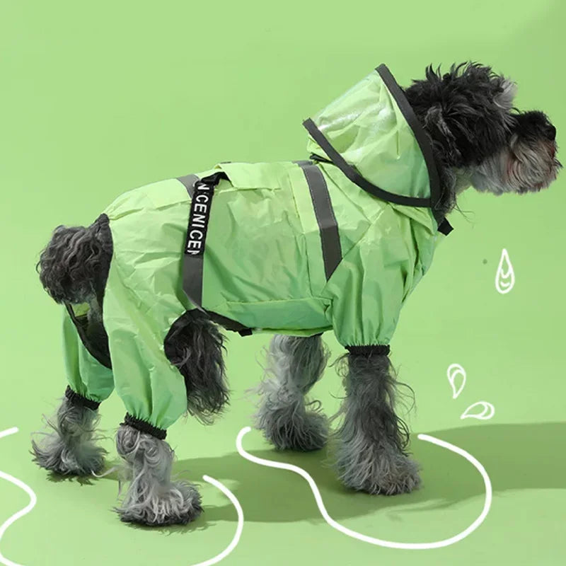 Large Brimmed Dog Raincoat NZ | Reflective Waterproof Raincoat with Traction Rope for Small & Medium Dogs – PawNest