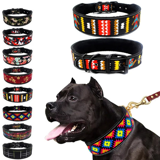 Fashion Reflective Big Dog Collar – Adjustable for All Sizes