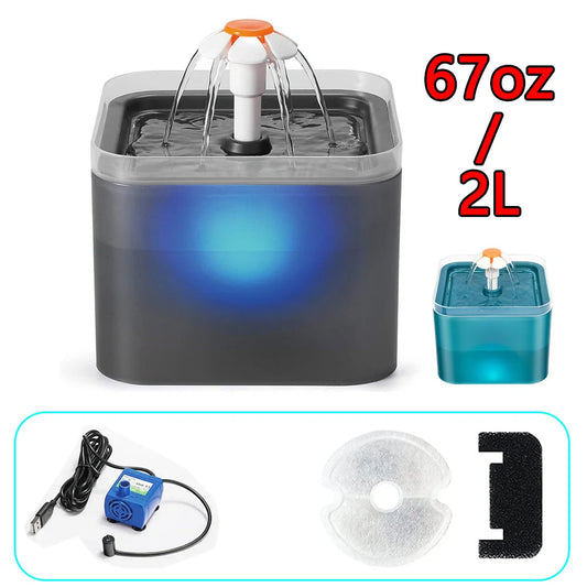 2L Automatic Cat Water Fountain NZ | LED Light & Filtered Pet Water Dispenser – PawNest
