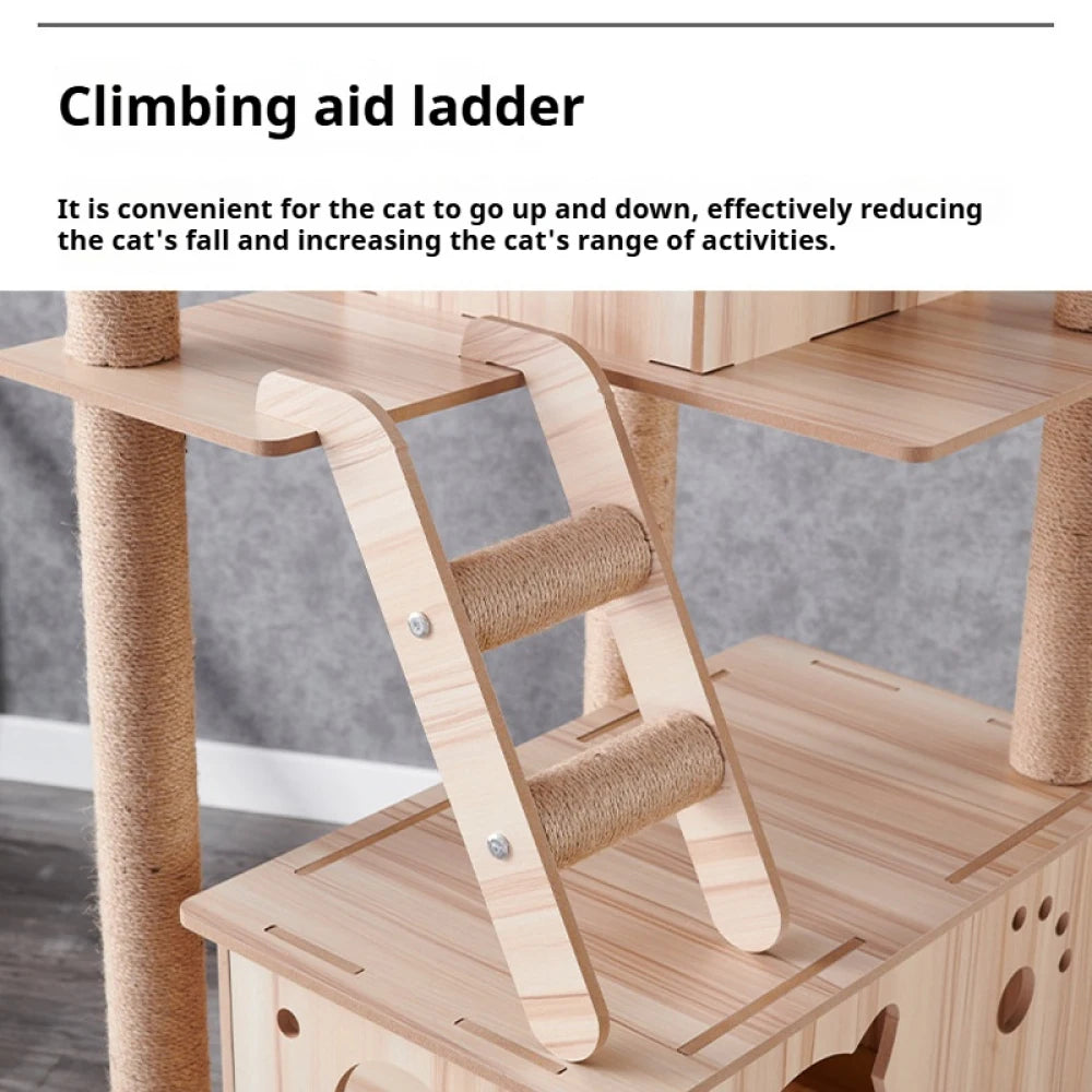Large Indoor Cat Tree NZ | Tall Multi-Level Tower with Claw Grinding & Scratching Posts – PawNest