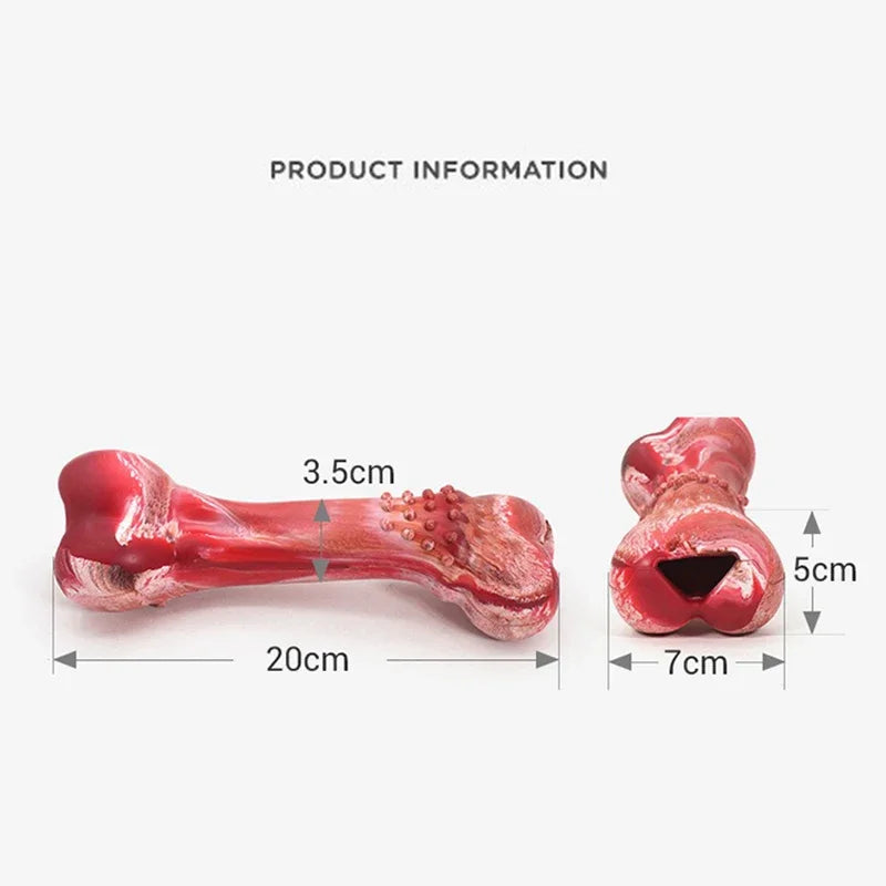 Funny Dog Chew Toy NZ | Realistic Bone-Shaped Rubber Toy with Food Holder & Toothbrush Cleaner – PawNest