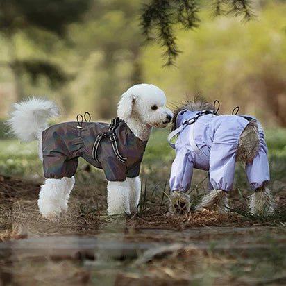 Waterproof Dog Raincoat with Harness NZ | Reflective Adjustable Jumpsuit for Small & Medium Dogs – PawNest
