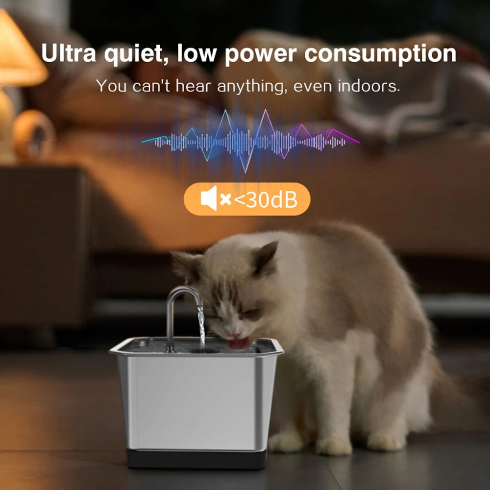 Cat Water Fountain NZ – 4L Stainless Steel Auto Fountain for Cats & Dogs