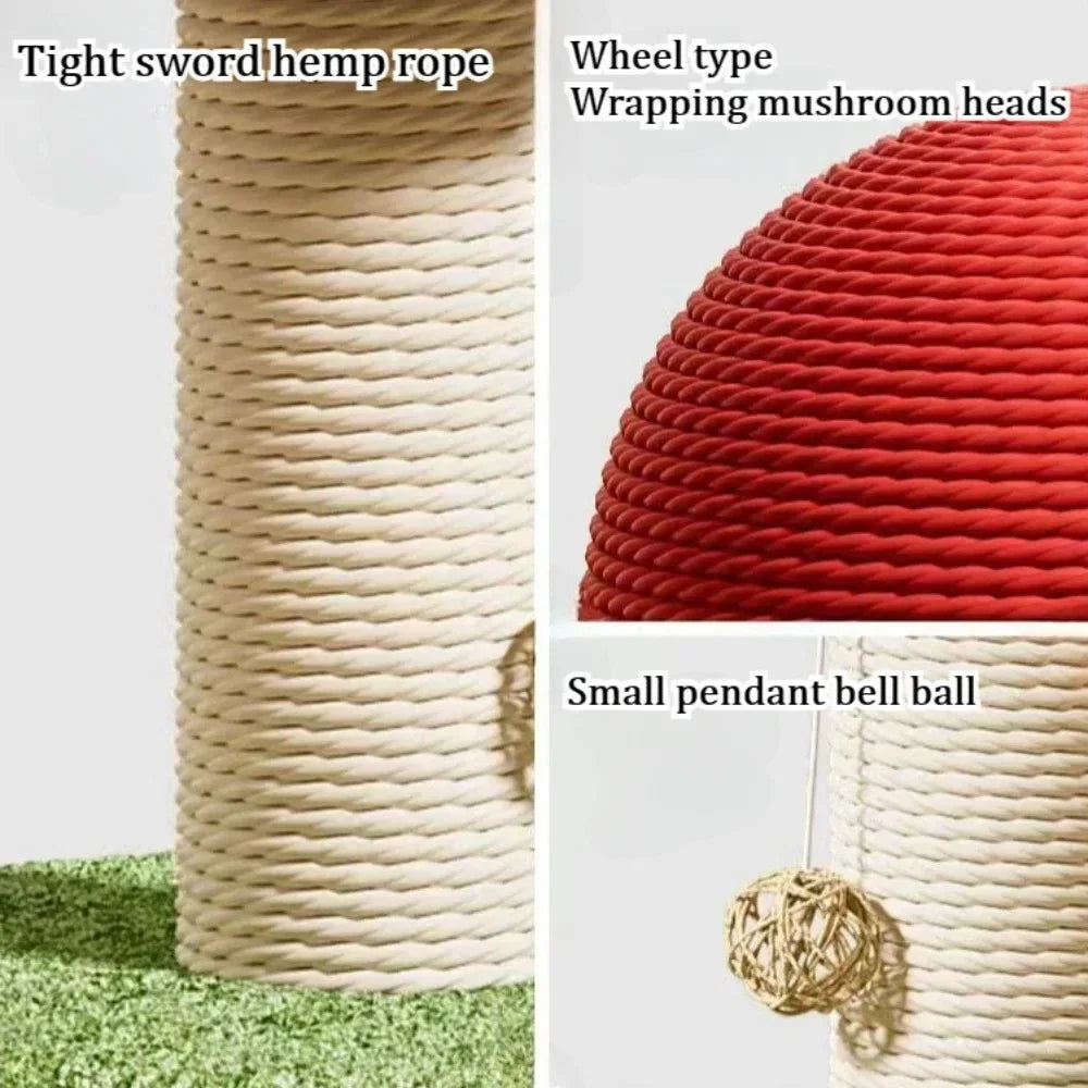 Mushroom Cat Scratching Tree NZ | Wear-Resistant Climbing Tower & Scratching Post for Kittens – PawNest