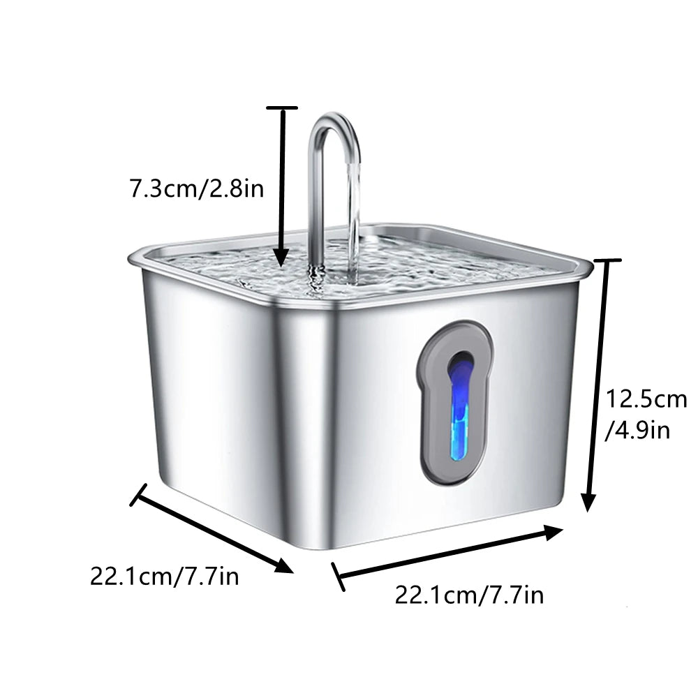 Cat Water Fountain NZ – 4L Stainless Steel Auto Fountain for Cats & Dogs