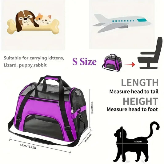 Portable Pet Carrier Bag NZ | Breathable Travel Handbag for Small Dogs & Cats – PawNest