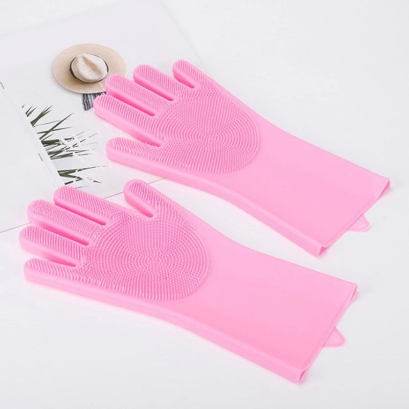 Pet Grooming & Bathing Gloves – Silicone Scrubber Glove for Dogs & Cats, Shampoo Massager & Hair Remover