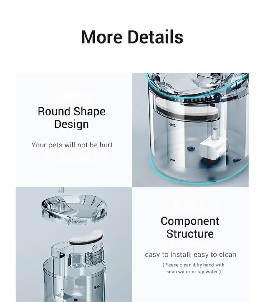 Automatic Pet Water Dispenser NZ | Sensor-Activated Circulating Fountain with Filter – PawNestn pet drinking water