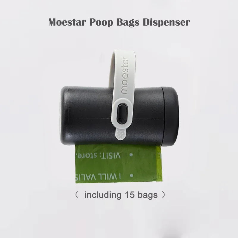 Moestar Pet Leash Poop Bag Dispenser & Dual Extension Belt | Walk 2 Pets with Replaceable Waste Bags – Dog Walking Accessory NZ
