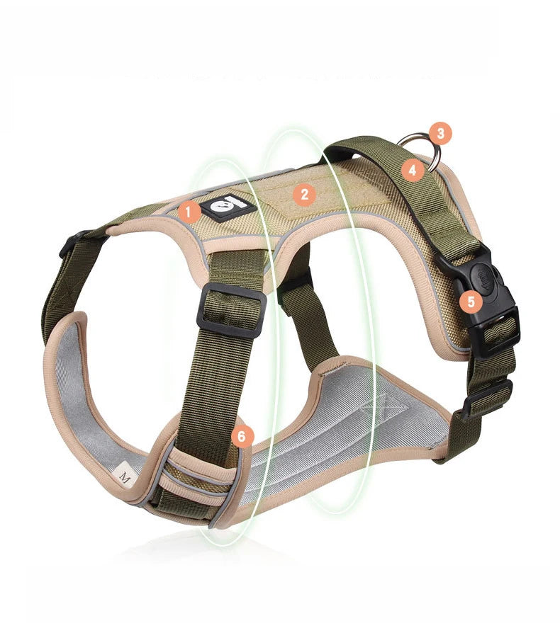 Reflective No-Pull Dog Harness NZ | Adjustable Saddle Chest Strap for Small to Large Dogs – PawNest