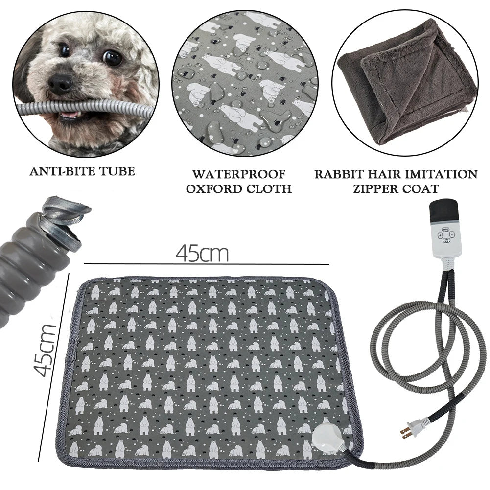 220V Electric Pet Heating Pad NZ | Washable Winter Warmer for Dogs & Cats – PawNest