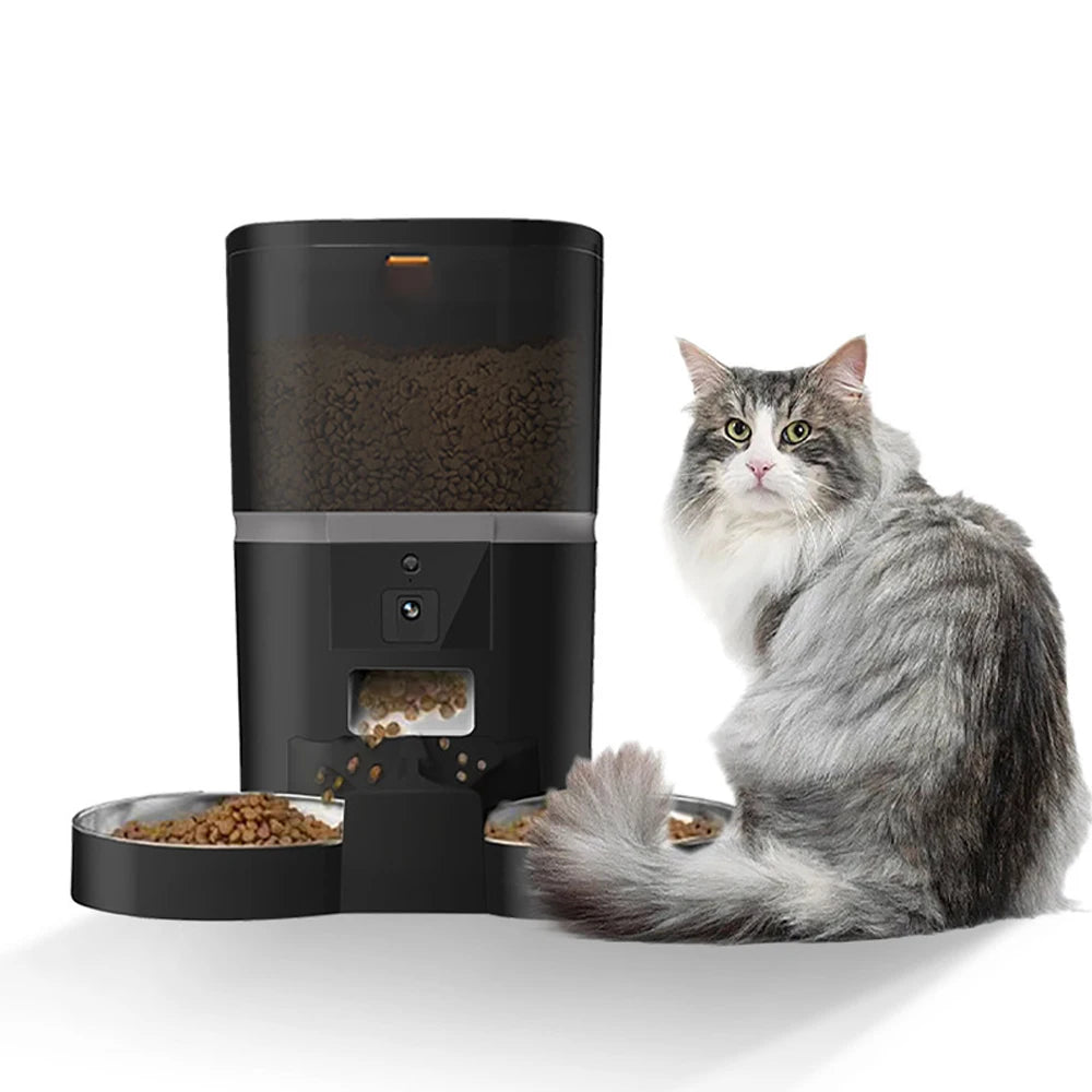 Smart Pet Feeder 4L with Camera NZ | App-Controlled Auto Dog & Cat Dispenser – PawNest