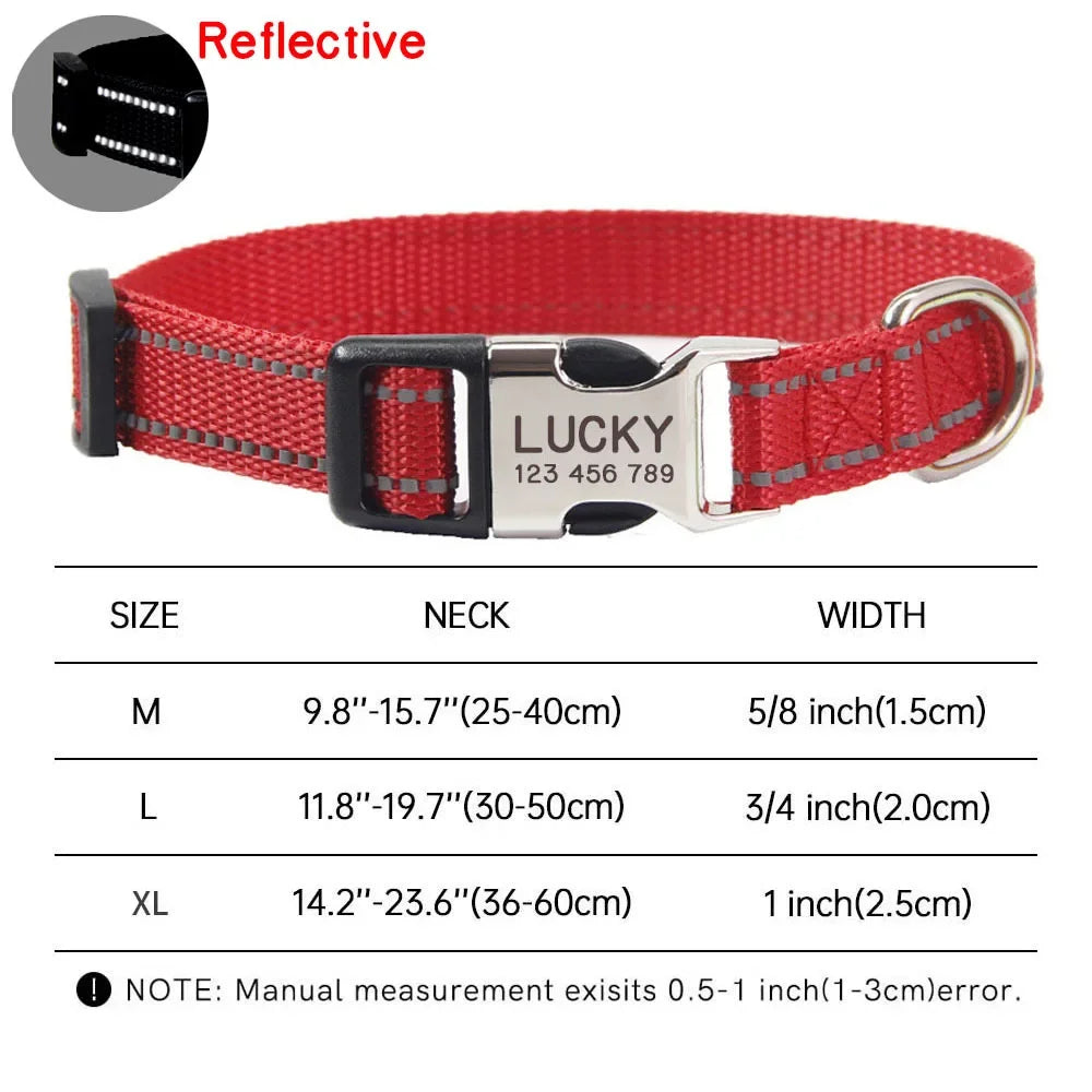 Custom Dog Collar – Free Engraved Nameplate for All Sizes