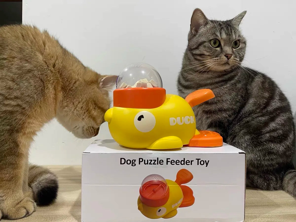 Dog Puzzle Feeder NZ | Interactive Cartoon Duck Treat Dispenser with Anti-Slip Base for Training – PawNest