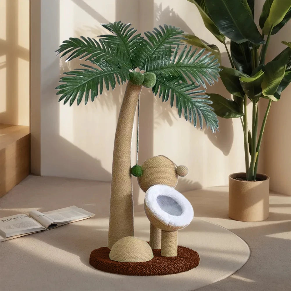 Coconut Tree Cat Scratching Post NZ | Interactive Claw Sharpener & Climbing Frame for Cats – PawNest