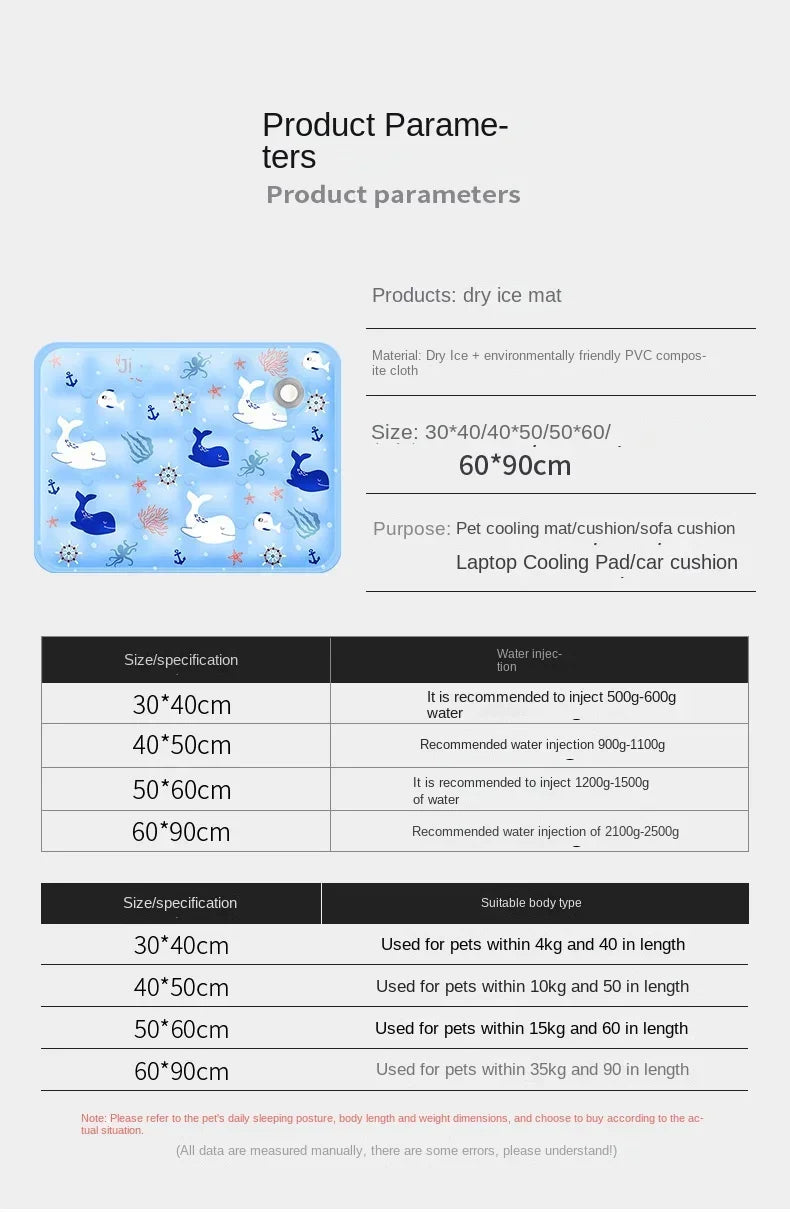 Cooling Pad Ice Mat for Pets NZ | Summer Dog & Cat Cool Mat with Dry Ice Crystal Powder – PawNest