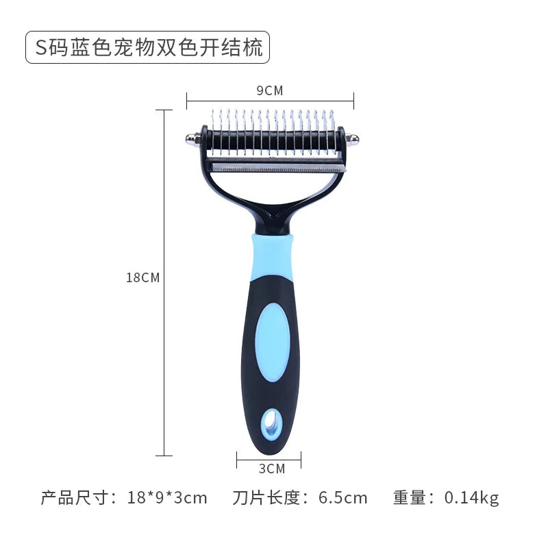 2-in-1 Pet Grooming & Shedding Tool – Detangler & Hair Removal Comb for Cats & Dogs | Open Knot & Loose Fur Cleaner