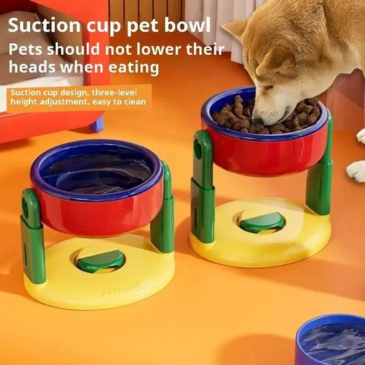Adjustable Double Slow Feed Bowls NZ | Foldable Pet Feeder with 3 Heights for Different Sized Pets – PawNest