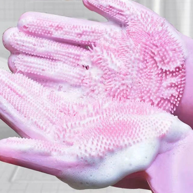 Pet Grooming & Bathing Gloves – Silicone Scrubber Glove for Dogs & Cats, Shampoo Massager & Hair Remover