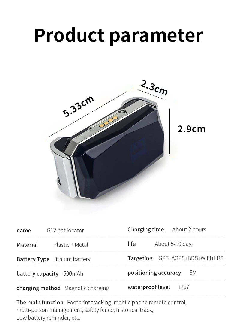 G12 GPS Smart Pet Collar NZ | Waterproof Anti-Lost Tracker for Pets, Kids & Elderly – PawNest