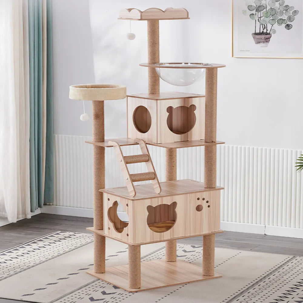 Large Indoor Cat Tree NZ | Tall Multi-Level Tower with Claw Grinding & Scratching Posts – PawNest