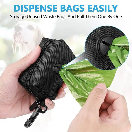 Adjustable Pet Dog Poop Bag Holder with Leash Attachment – Mini Travel Waste Bag Dispenser & Cleaning Tool