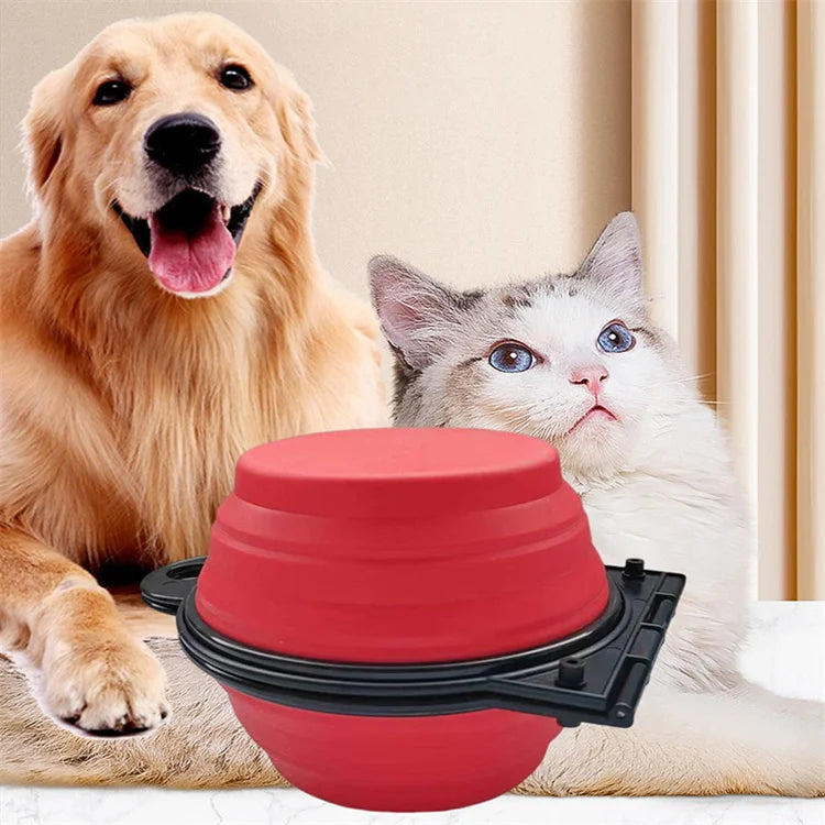 2-in-1 Expandable Silicone Collapsible Dog Bowl – Travel Dual Dish