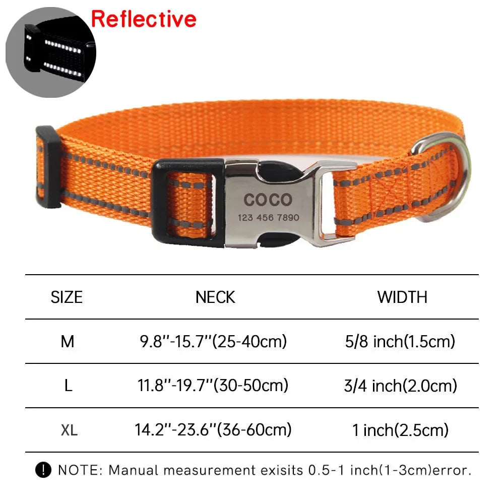 Custom Dog Collar – Free Engraved Nameplate for All Sizes