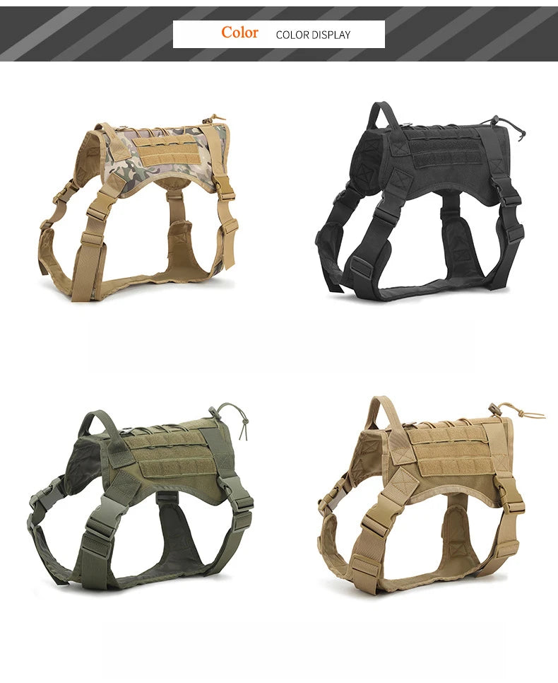 Tactical Dog Harness NZ | Military-Style Adjustable Training Vest for Small to Large Dogs – PawNest