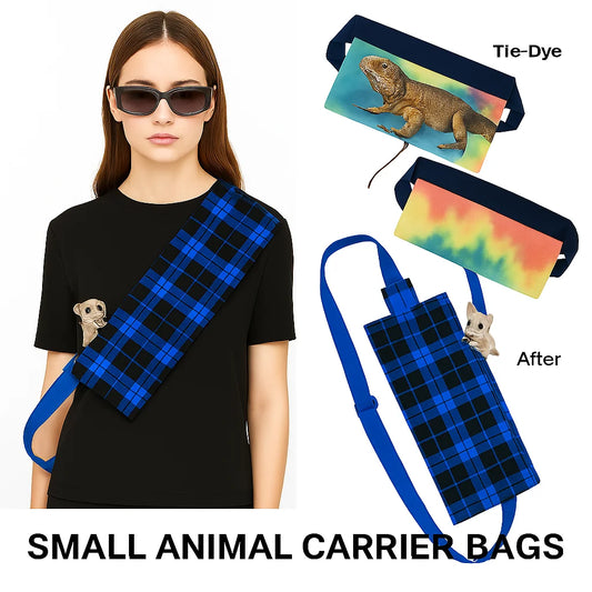 Small Animal Sling Carrier NZ | Adjustable Strap Reptile Carrier for Bearded Dragons, Lizards & Small Pets – Yellow-Red