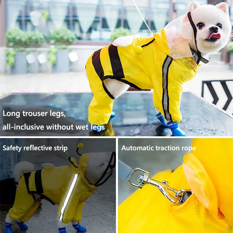 Reflective Hooded Dog Raincoat NZ | Waterproof Breathable Puppy & Small Dog Jacket – PawNest
