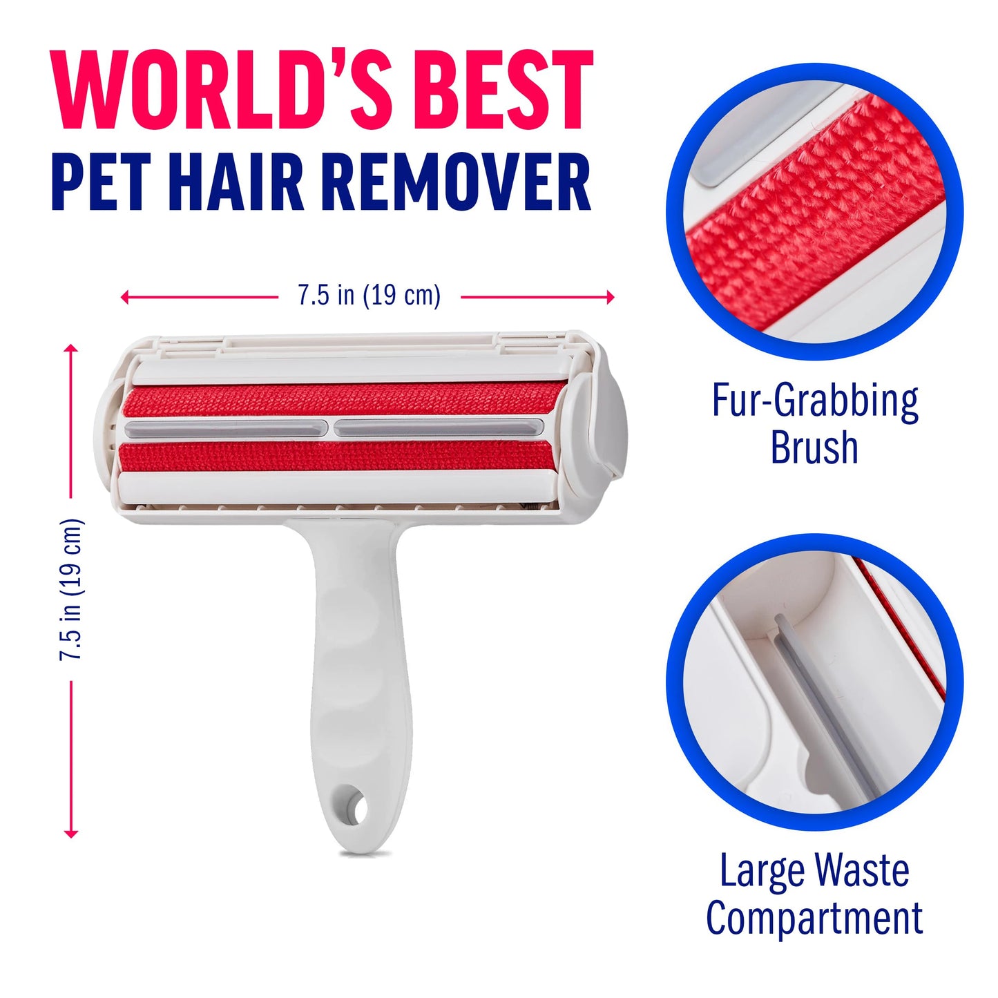 Self-Cleaning Pet Grooming Brush – Easy-to-Clean Reusable Pet Hair Remover & Lint Roller for Dogs & Cats
