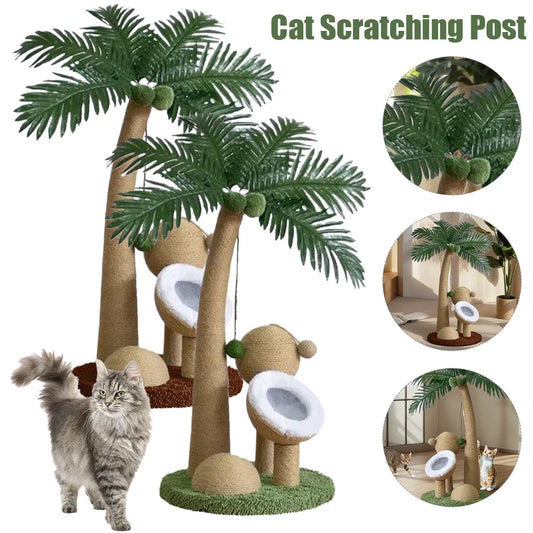 Coconut Tree Cat Scratching Post NZ | Interactive Claw Sharpener & Climbing Frame for Cats – PawNest