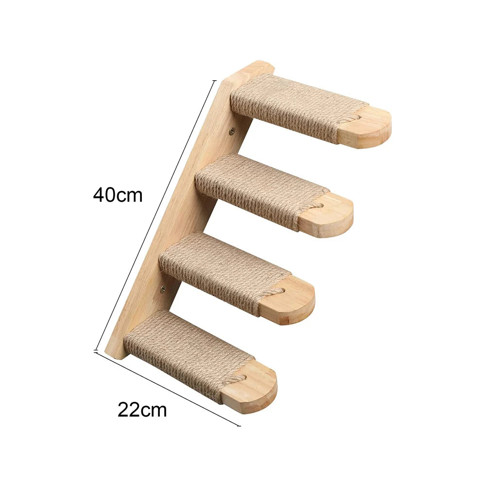 Cat Climbing Shelf Furniture NZ | Wall-Mounted Wooden Cat Shelves & Scratching Perches – PawNest