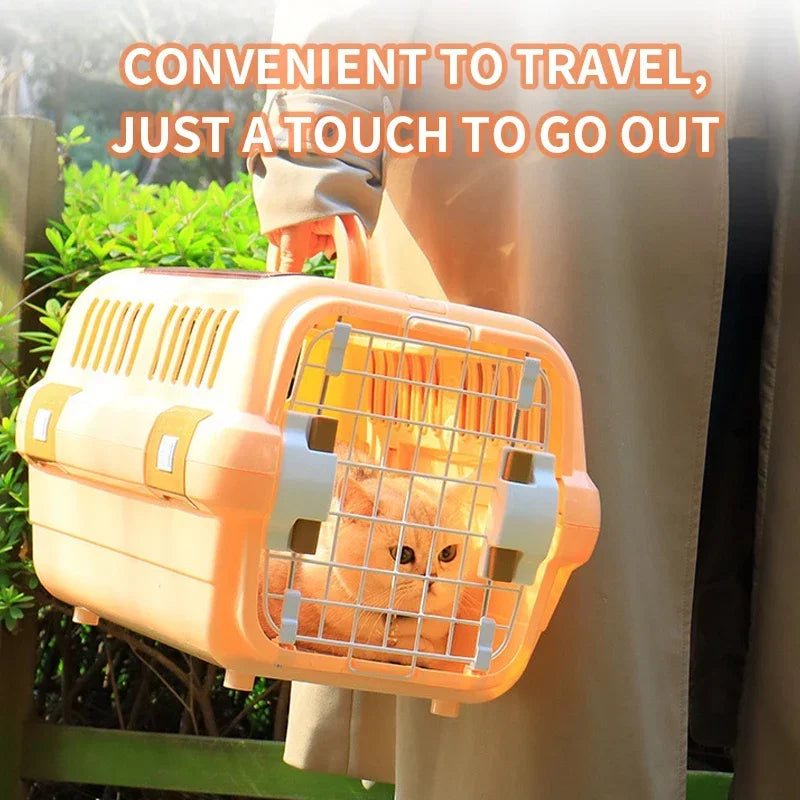 Outdoor Portable Cat Carrier Box NZ | Large Capacity Breathable Pet Aviation Transport Cage – PawNest