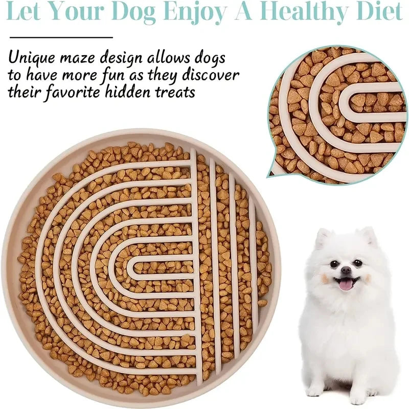 Round Silicone Slow Feeder Bowl NZ | Anti-Choking Non-Slip Suction Cup Dog & Cat Food & Water Bowl – PawNestDish Bowl