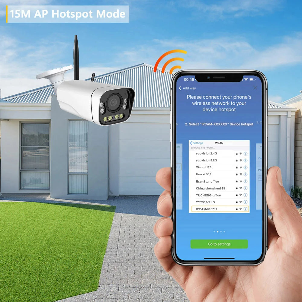 CamHi 4K 8MP IP Camera – 15x Zoom, WiFi/Poe, Audio, Outdoor