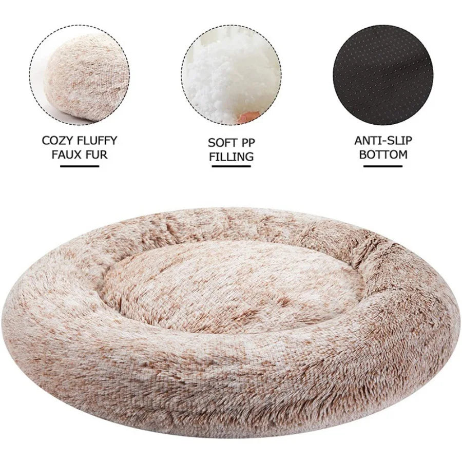 Soft Long Plush Dog Bed House NZ | Cozy Pet Basket & Sleeping Sofa for Dogs & Cats – PawNest