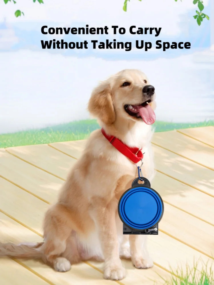 2-in-1 Foldable Double Dog & Cat Feeding Bowl – Portable TPE